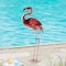 Glitzhome® Metal Standing Flamingo Garden Statue with Stakes Set